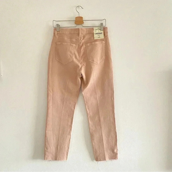L'AGENCE Sada High Rise Cropped Straight Jeans in Dusty Pink Sz 28, 32 - Picture 5 of 10